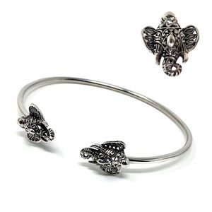 🐘Sterling Silver Elephant Buddies Cuff Bracelet